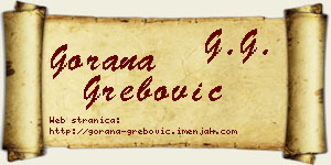 Gorana Grebović vizit kartica